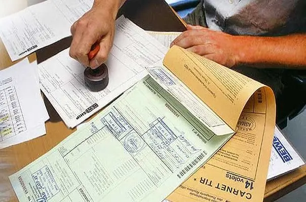 Customs documents being processed